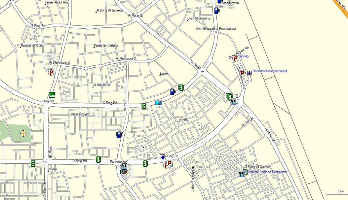 Mapa de doha, qatar aeropuerto