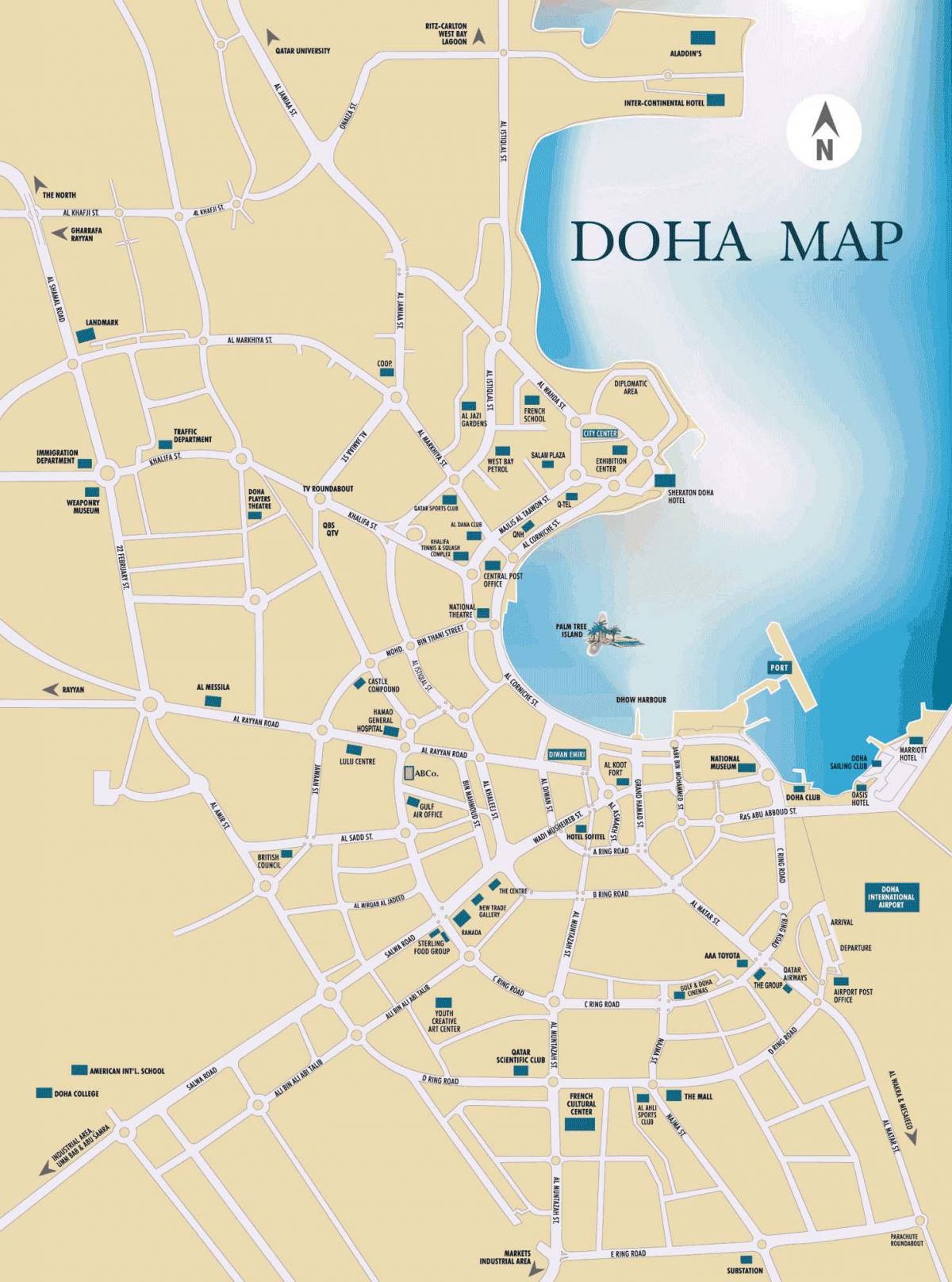 Mapa de doha, qatar