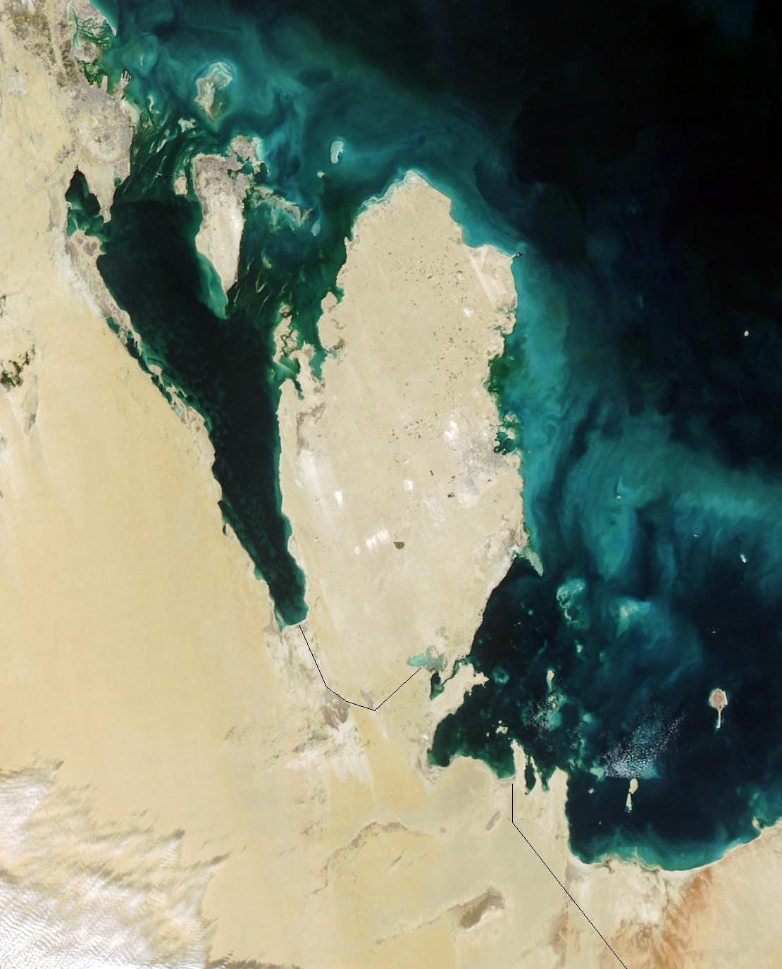Mapa de satélite de qatar 