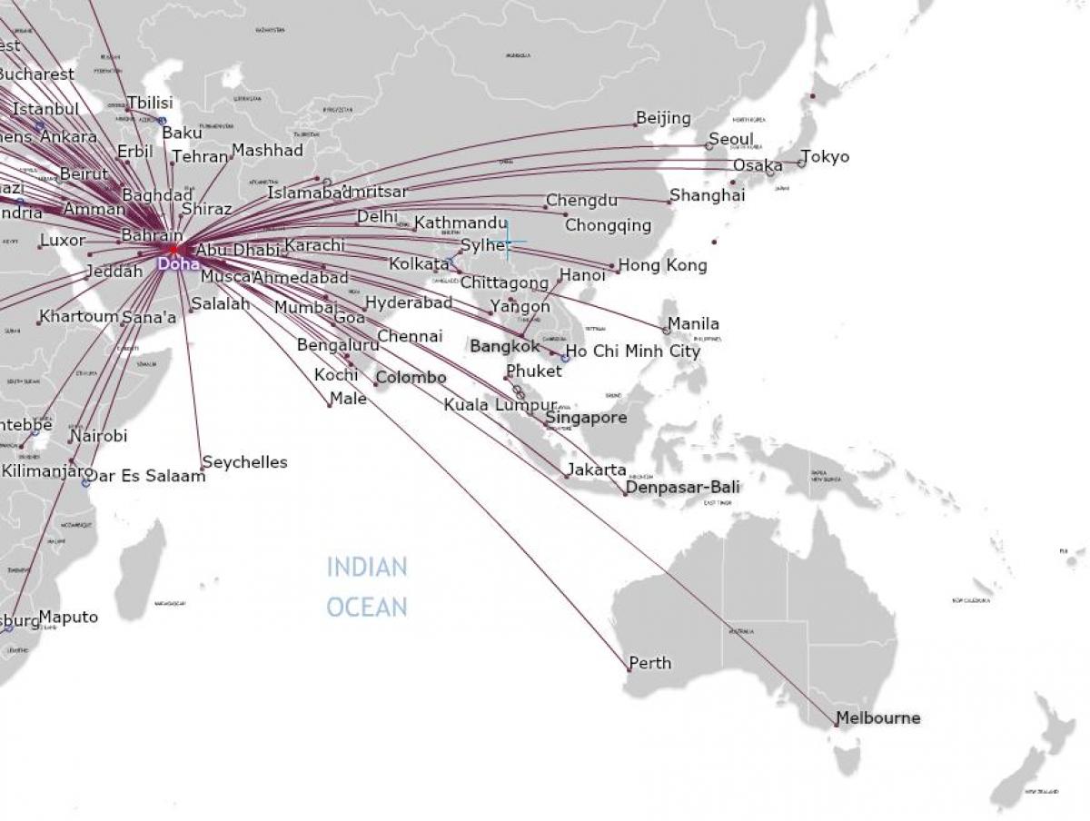 qatar airlines mapa