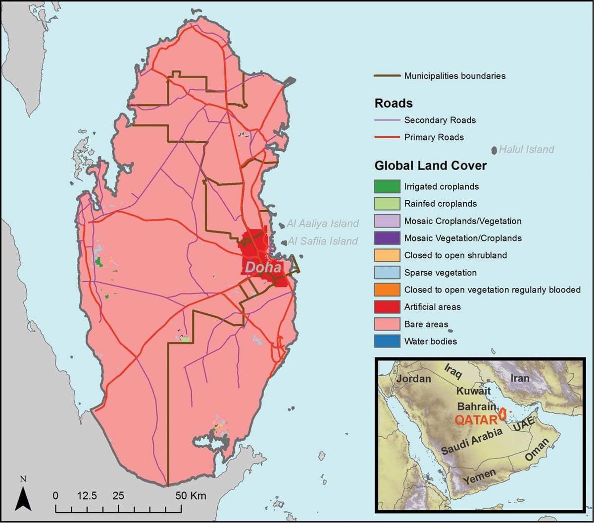 Mapa de qatar climático