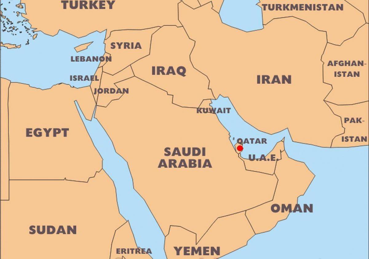 mapa del mundo de qatar ubicación