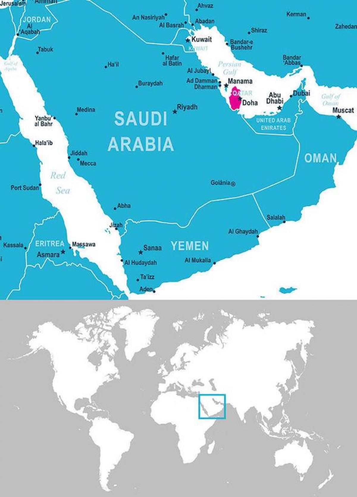 Mapa de ubicación de qatar