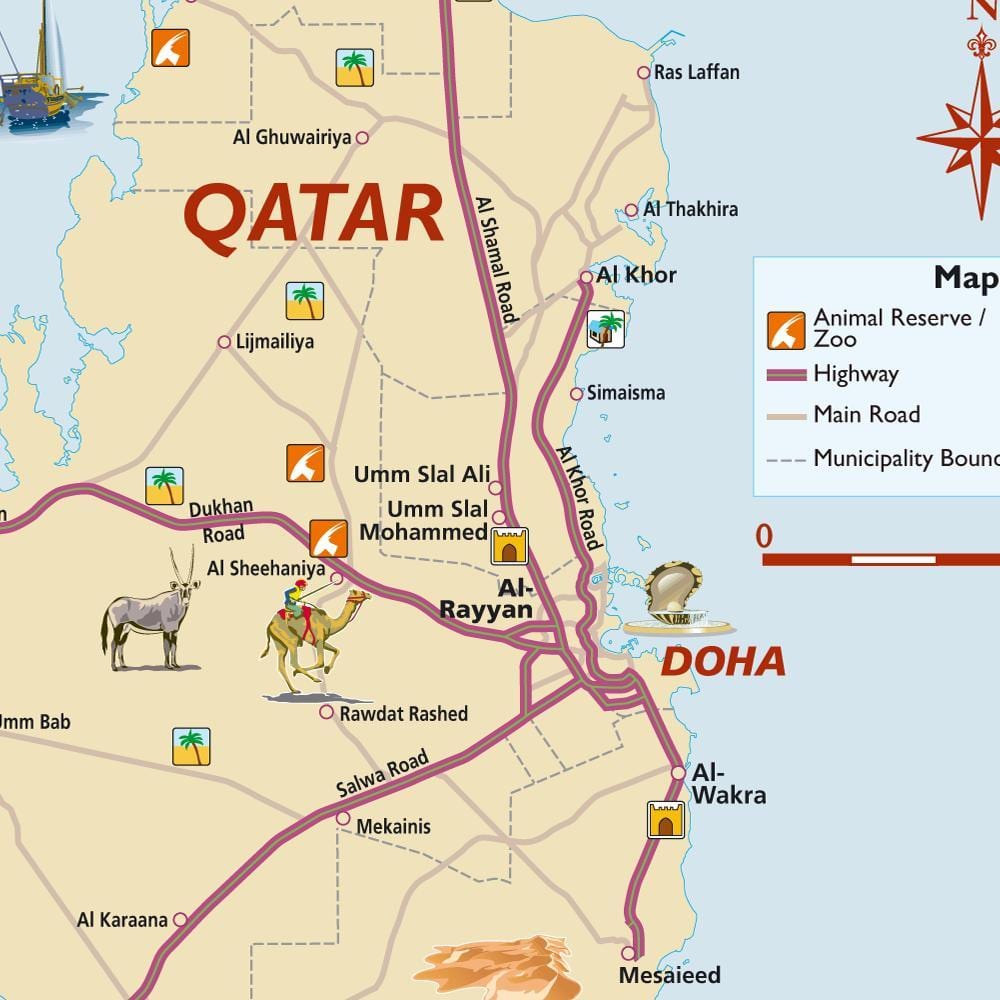 Mapa de qatar turístico
