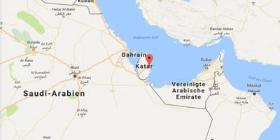 Mapa de doha, qatar en el mapa del mundo