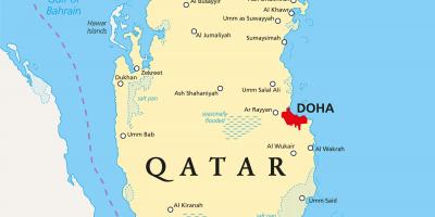 Qatar mapa con las ciudades