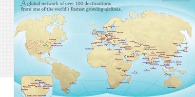 Qatar rutas de vuelo mapa
