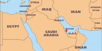 Mapa del mundo de qatar ubicación